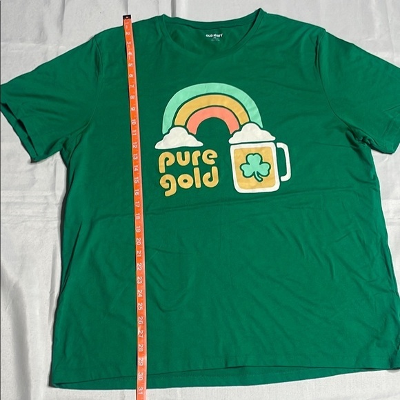 Green Graphic T-Shirt with Rainbow and Mug Design - Picture 3 of 9